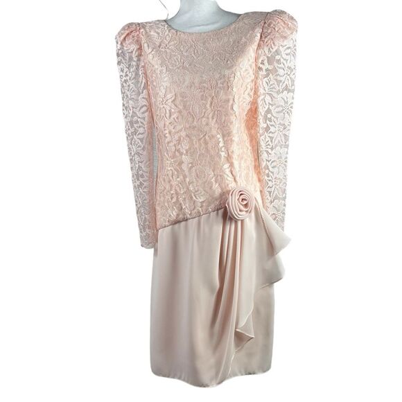 Vintage Barbara Chodos Michael Marcella Lace Dress Semi Formal Special Occasion - Picture 1 of 12